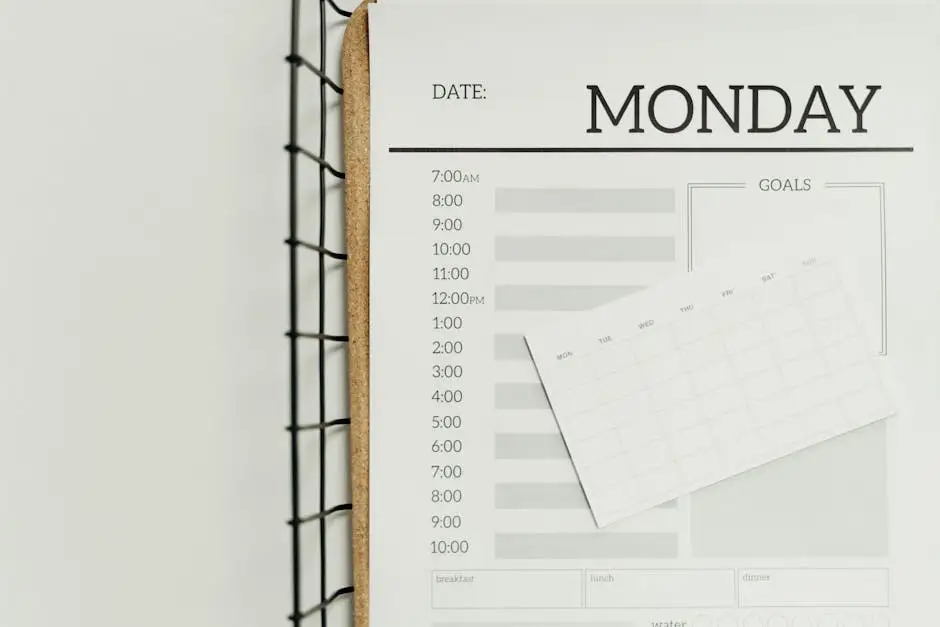 時計とスケジュール帳