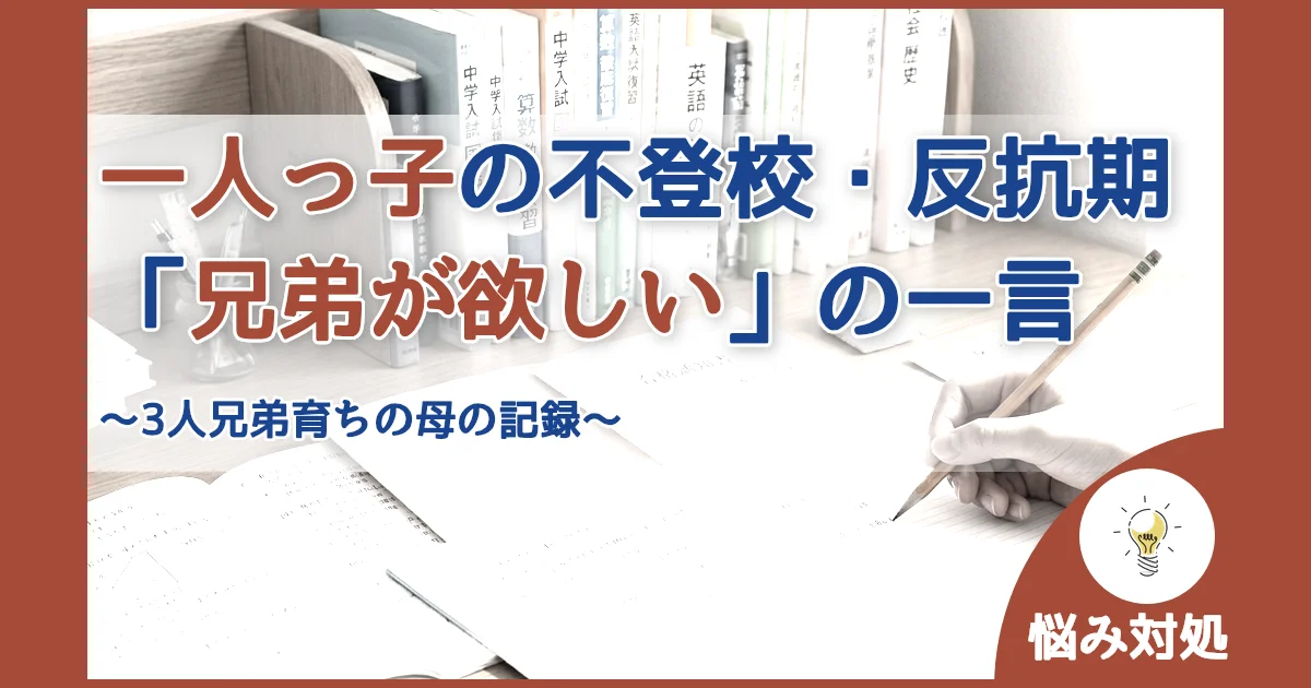 記事ID:2560 一人っ子の不登校・反抗期「兄弟が欲しい」の一言 アイキャッチ（caseE版）