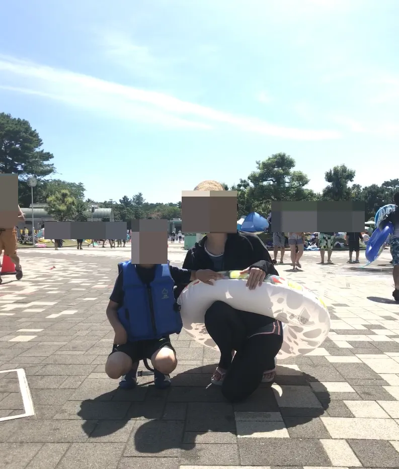 息子と最後にプールに行った時の写真。受験が始まる前の夏の思い出