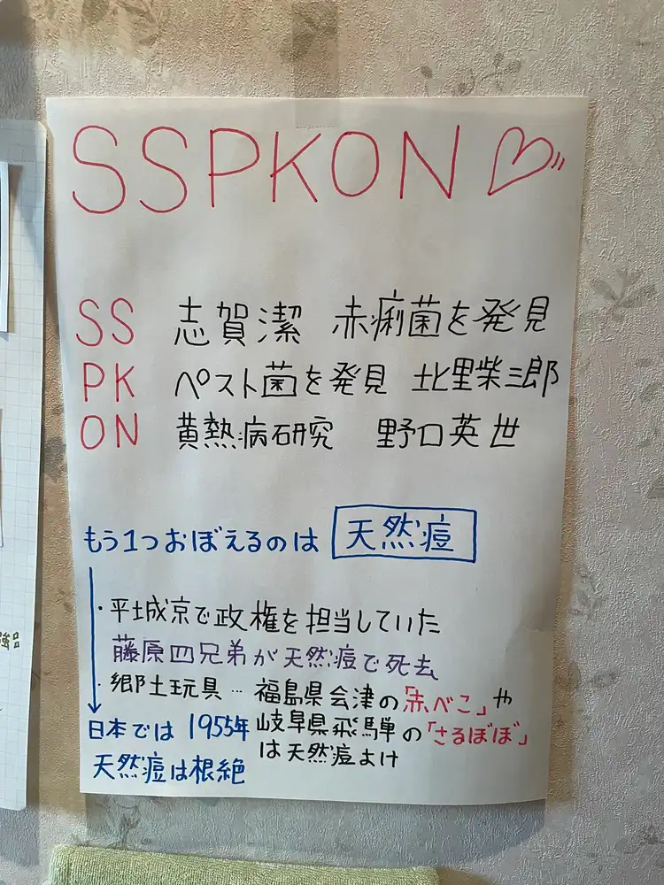 トイレに貼った理科の暗記プリント
